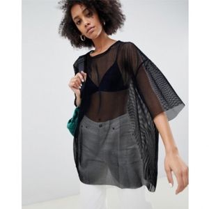 Velvet Mesh T-Shirt Dress